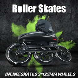 Inline Roller Skates 125mm Shoes With Wheels Professional Aldult Speed 3 Wheel for Skating Sneakers 35-46 Skate Roll