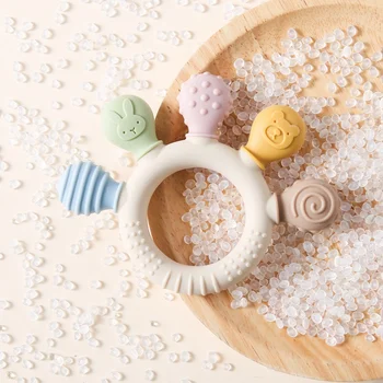 Bebek Silikon Diş Kaşıyıcı Anksiyete Diş Çıkarma Oyuncakları 0-12 Ay Oyuncaklar Gıda Sınıfı silikon halka Bilezik Bebek Yatıştırıcı Diş Çiğneme Oyuncakları