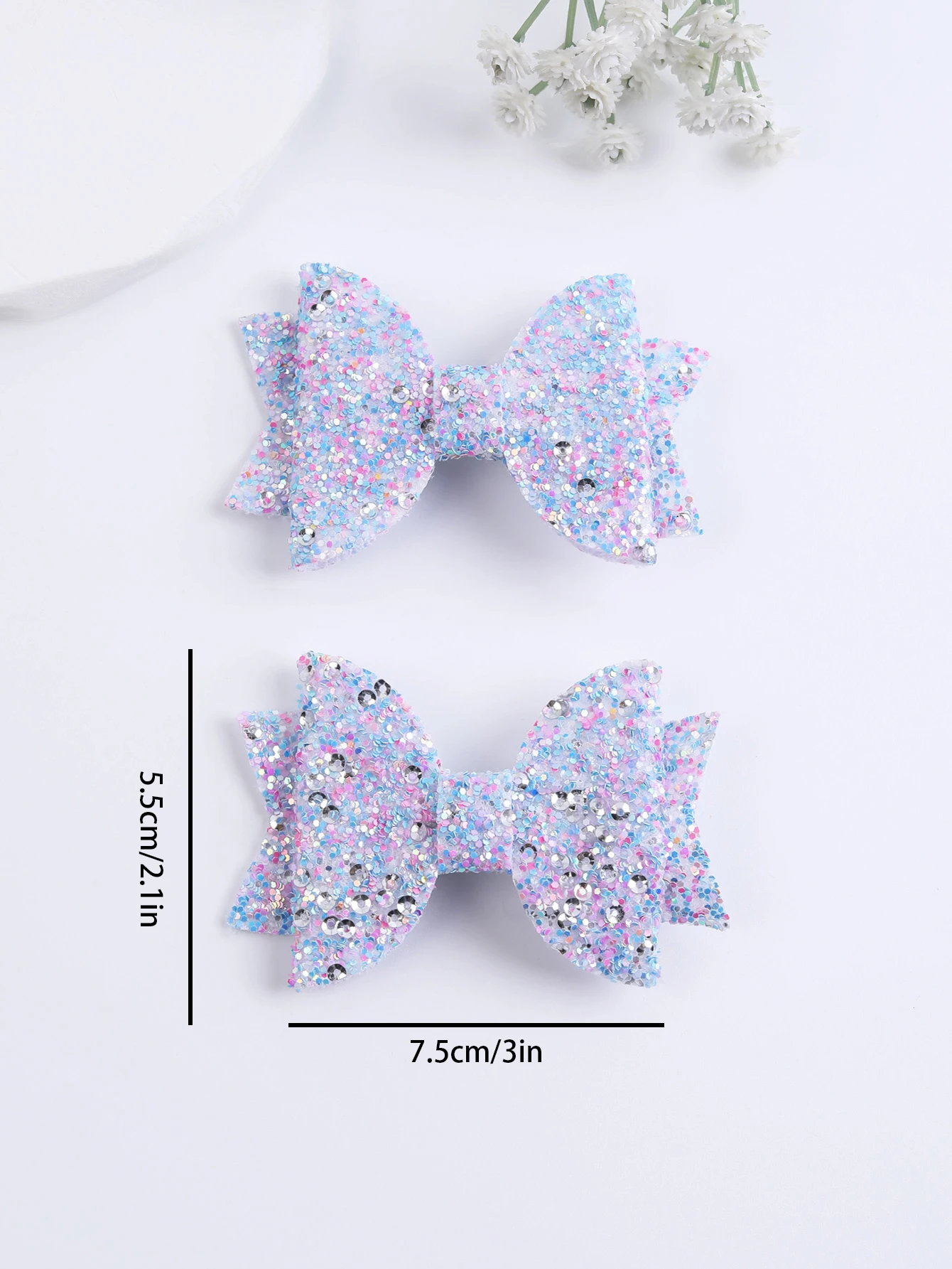 Hair Clips New Rhinestone Glitter Bowknots for Girls Colorful Dot Sequin Hairpins Children Cute Barrettes hairHair Accessories