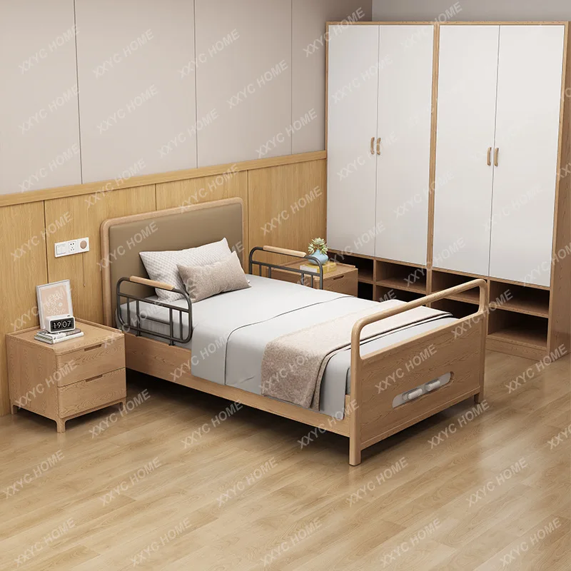 X-S Solid wood with guardrail bed lifting multi-function electric self-care nursing home furniture HG
