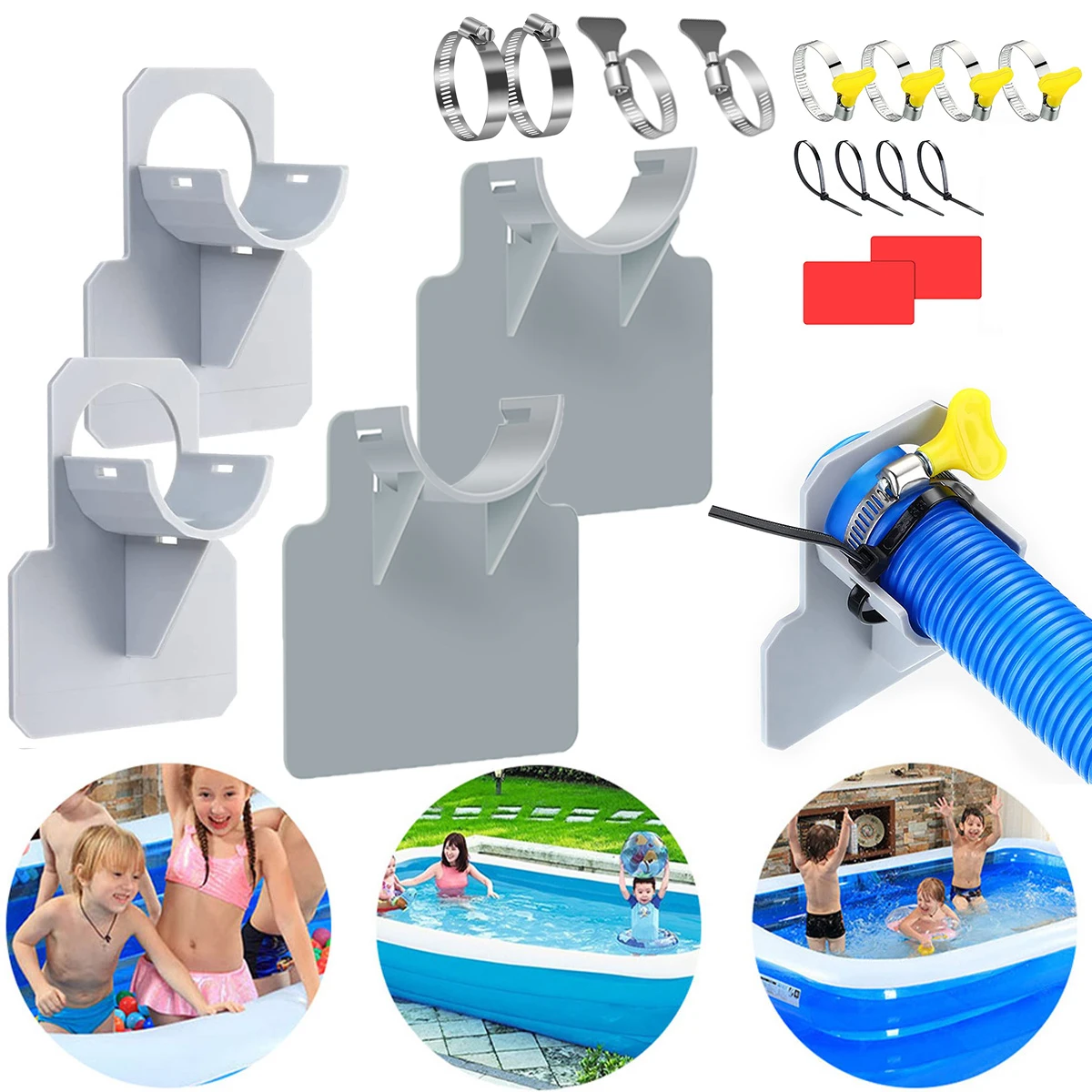 2PCS Swimming Pool Pipe Holder 38mm for Intex Bestway Ground Hose From Falling Off Hose Outlet Pool Pipe Holder Support Garden