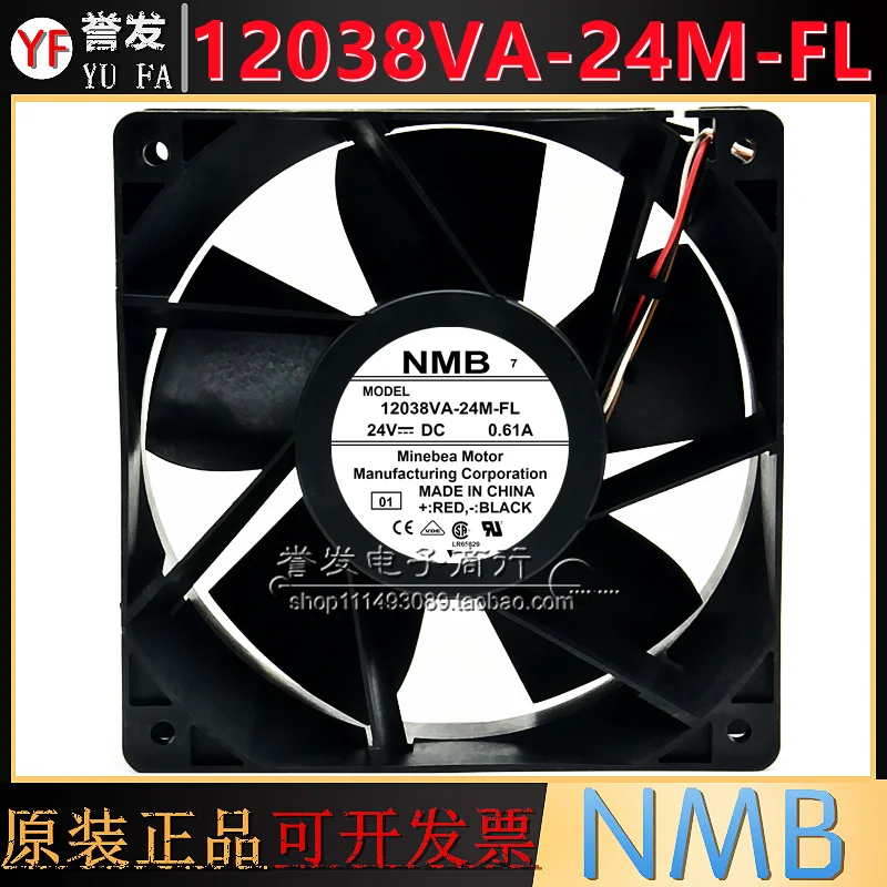 NEW ORIGINAL 12038VA-24M-EL 24V 0.61A 12038 120x120x38mm COOLING FAN RADIATOR