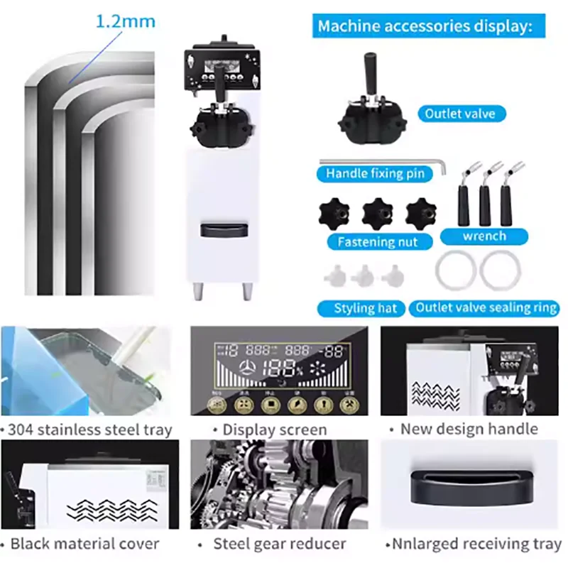

Новая мини-машина для мягкого мороженого с одной головкой, автоматическая машина для мороженого с цифровым дисплеем