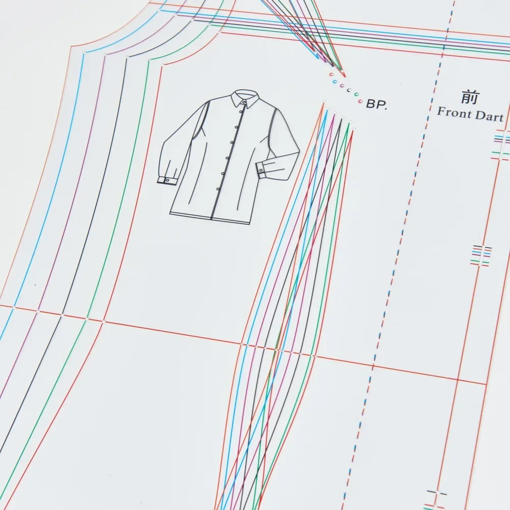 Professional Women's Shirt Ruler for Creating Basic Shirt Pattern Templates – Essential Tool for Shirt Design and Sewing SF101