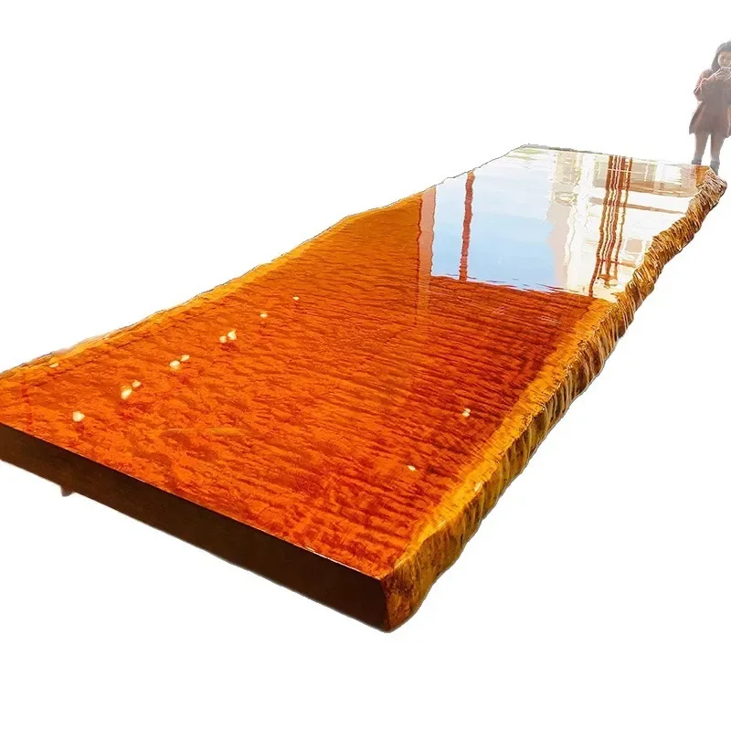 

board log tea table and chairs combination household coffee solid wood tea making whole boardtable