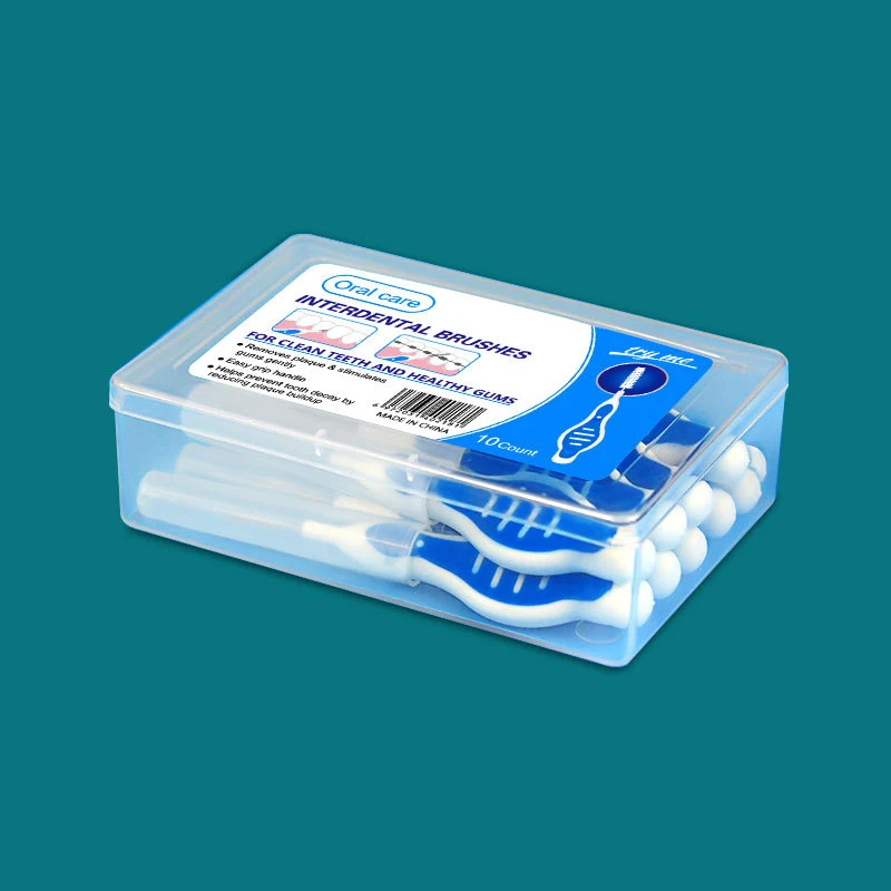 Cepillos interdentales para limpieza Oral, cepillo de palillo de dientes desechable, cepillo Interdental portátil, cuidado de la higiene bucal, 10 unids/lote por caja