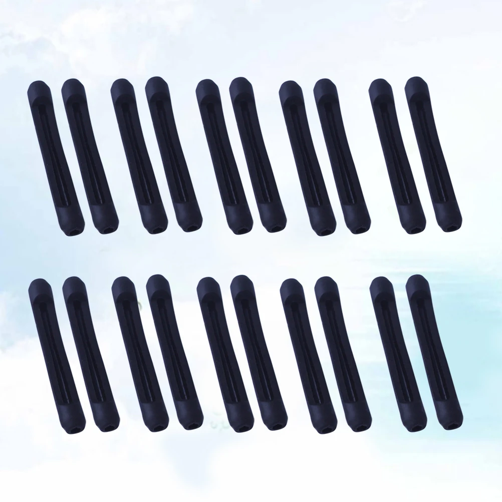 

20 Pairs Eyeglasses Strap Anti-slip Silicone Foot Cover Spectacle Frame Legs Black