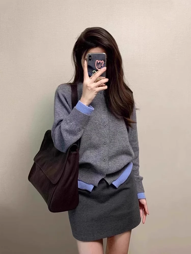 

Soft Knitted Button up Cardigan Sweater Women's Faion Korean Sle Spring Autumn Versatile Warmth Outerwear