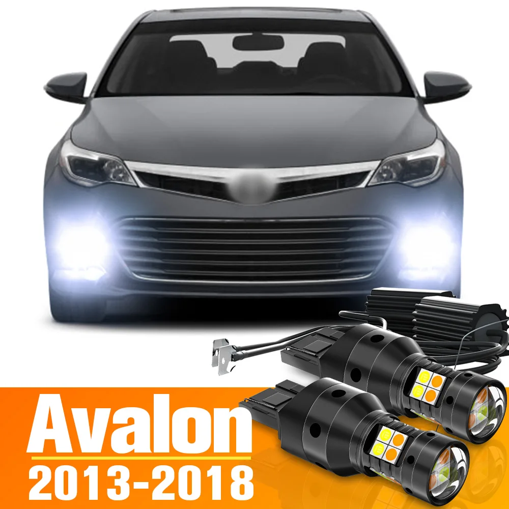 2 sztuk podwójny tryb kierunkowskaz LED + światła do jazdy dziennej DRL akcesoria do Toyota Avalon 2013-2018 2014 2015 2016 2017