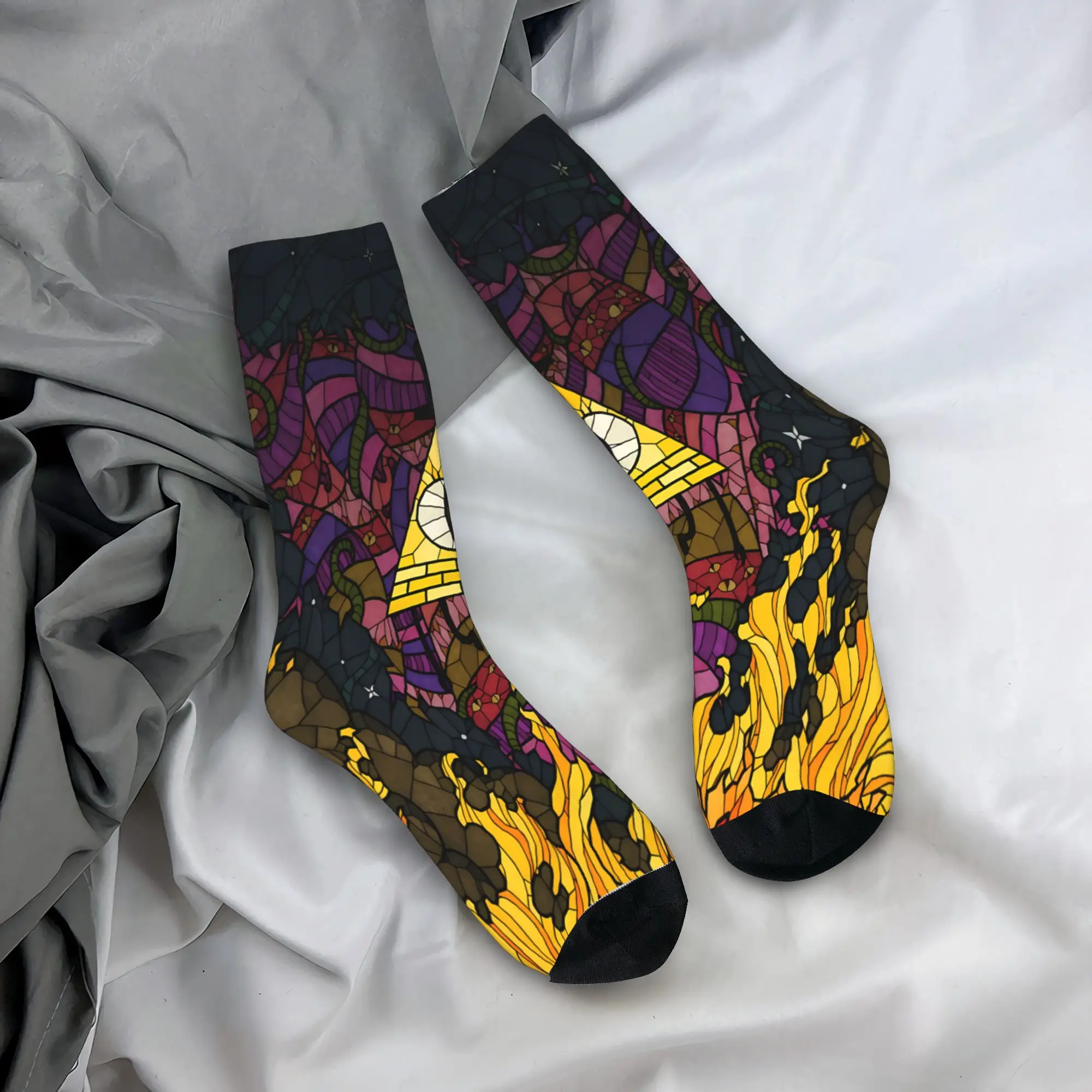 Bill Cipher  Stockings Gravitys Anime Falls Design Fashion Socks Spring Non Slip Socks Adults Men Outdoor Warm Soft Socks