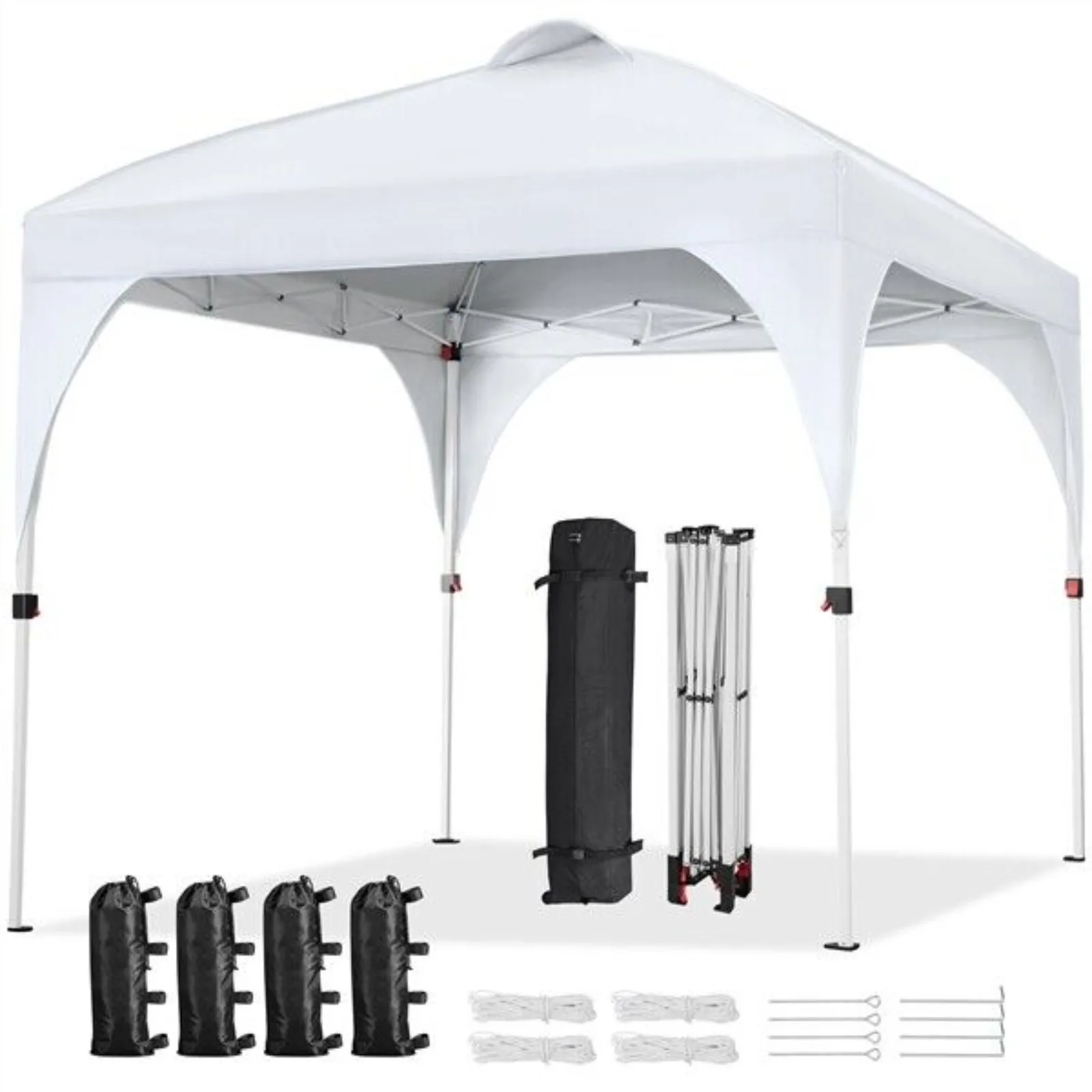 

Pop Up Canopy Tent, 8x8ft Portable Instant Adjustable Canopy with Wheeled Bag United States