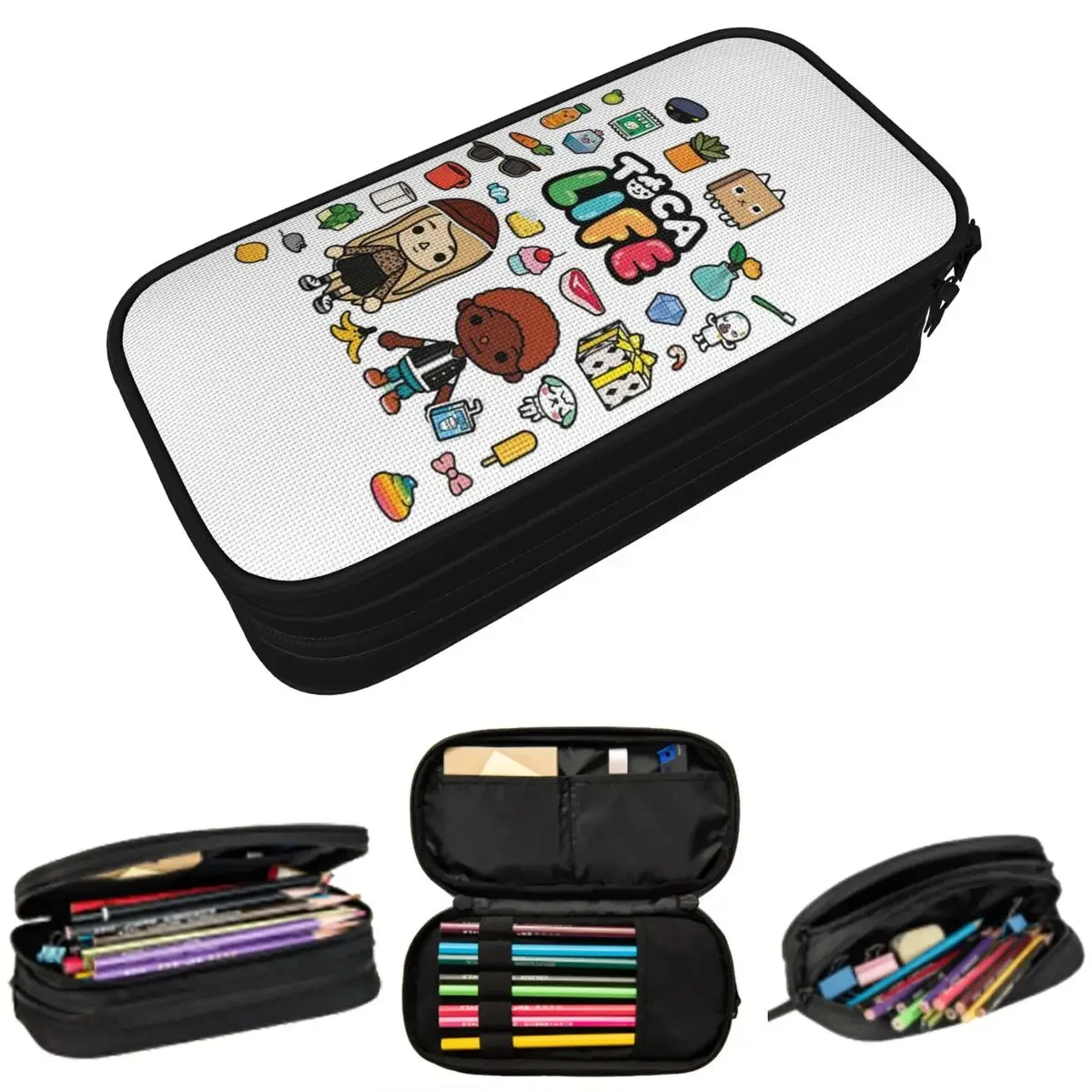 Toca Boca Pencil Cases Large Capacity Pen Bags Pen Box Pencil Pouch For Boys Girls Students Stationery School Office