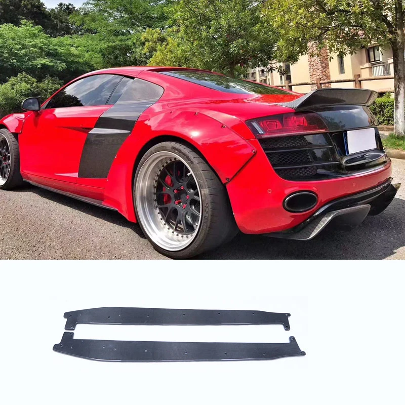 carbon fiber side skirts external decoration for audi r8 v8 v10 2008-2015