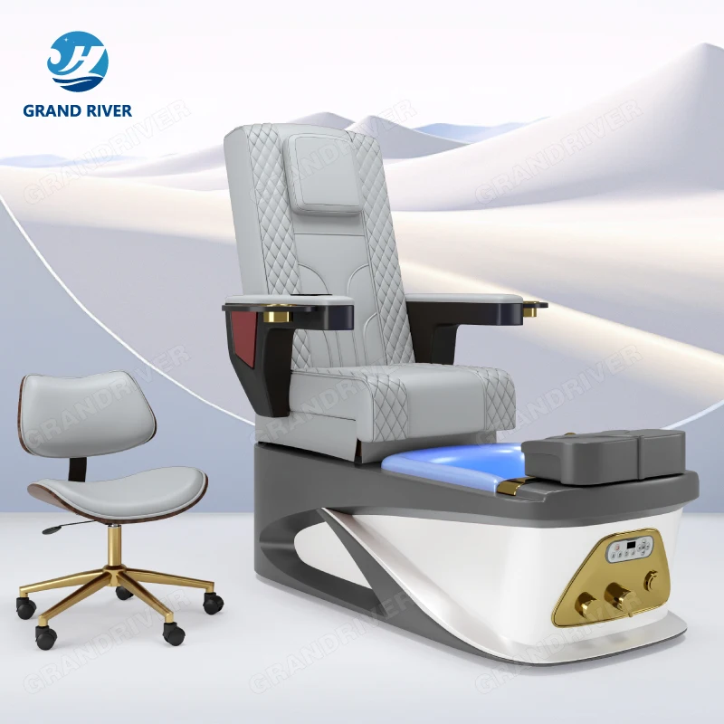 Professional Reclining Manicure Chair Luxury High Back Foot Care Chair Salon Pedicure Chair For Beauty Salon With Knead Massage