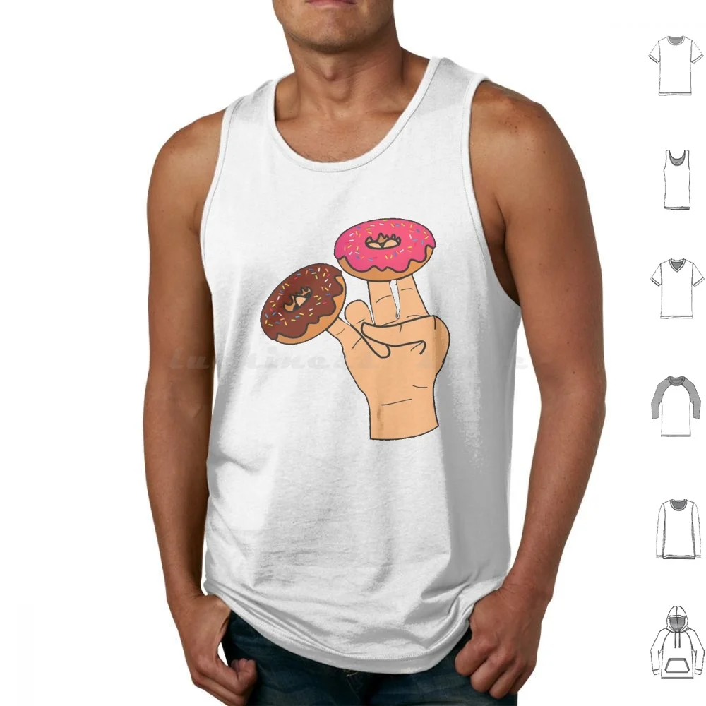 2 In The Pink 1 In The Stink Dirty Donut Funny Gift For Men Women Tank Tops Vest Sleeveless Donut Fingers Sex Dirty Candy