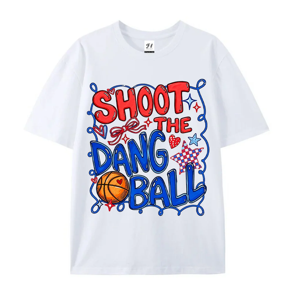 Womens Basketball Graphic T Shirts Ball Sport Lover Letter Print Short Sleeve Casual Summer Cotton Tee Tops
