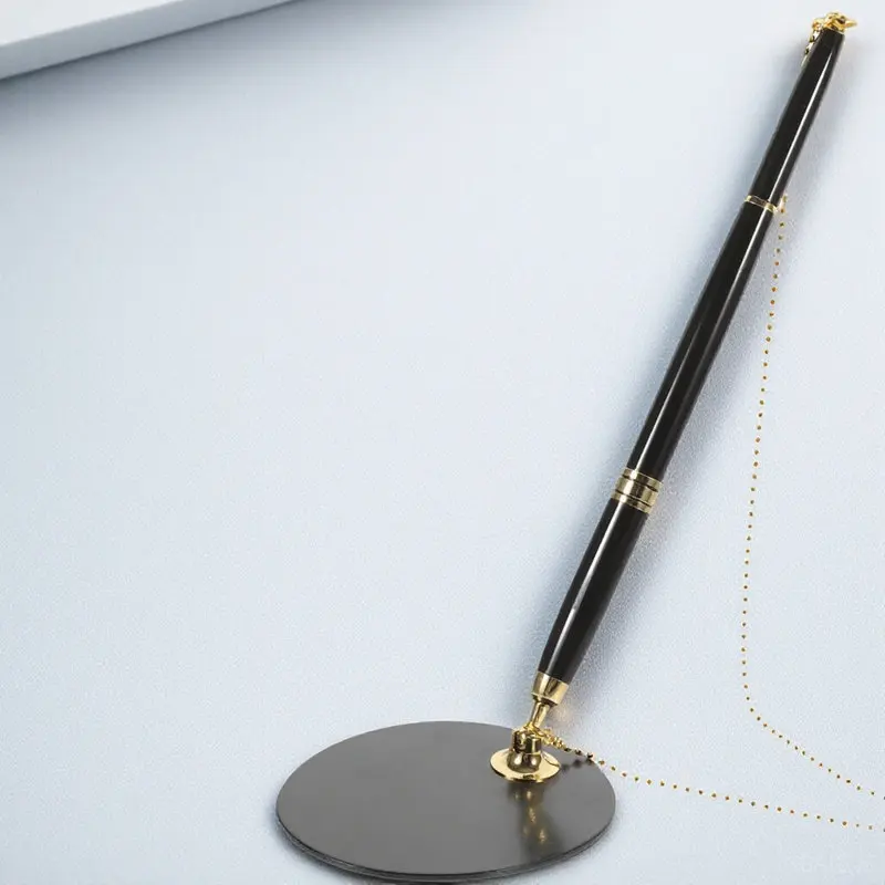 

Desktop Standing Security Pen ABS Stainless Steel Office Writing Table Fixed Signature Pen Chain Design Bank Table Pens