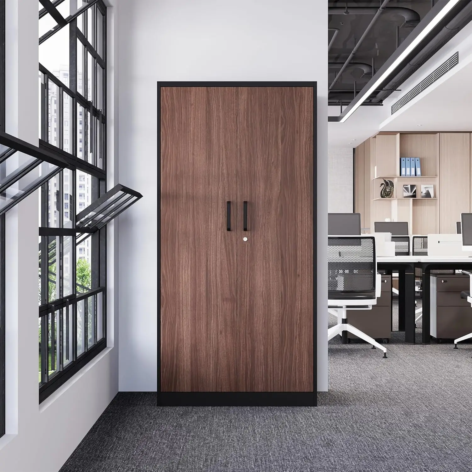 Armadi portaoggetti in metallo, armadietti per dipendenti da 72 pollici, armadio in acciaio con porta con serratura per ufficio, casa, scuola, palestra, reparto antincendio, hotel