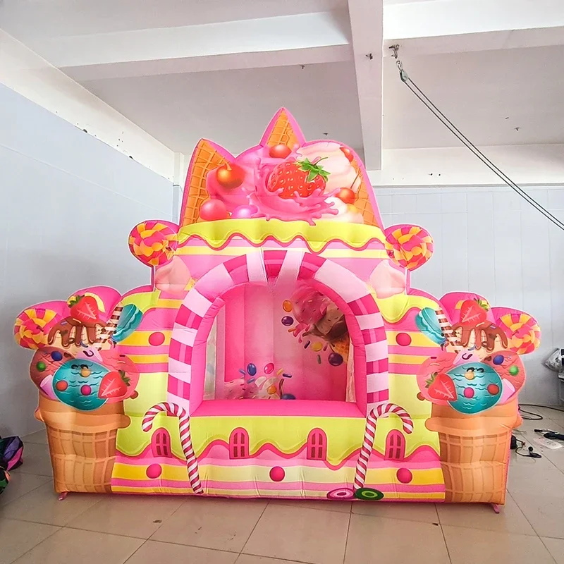 carnival pink ice cream candy tent booth inflatable food kiosk truck