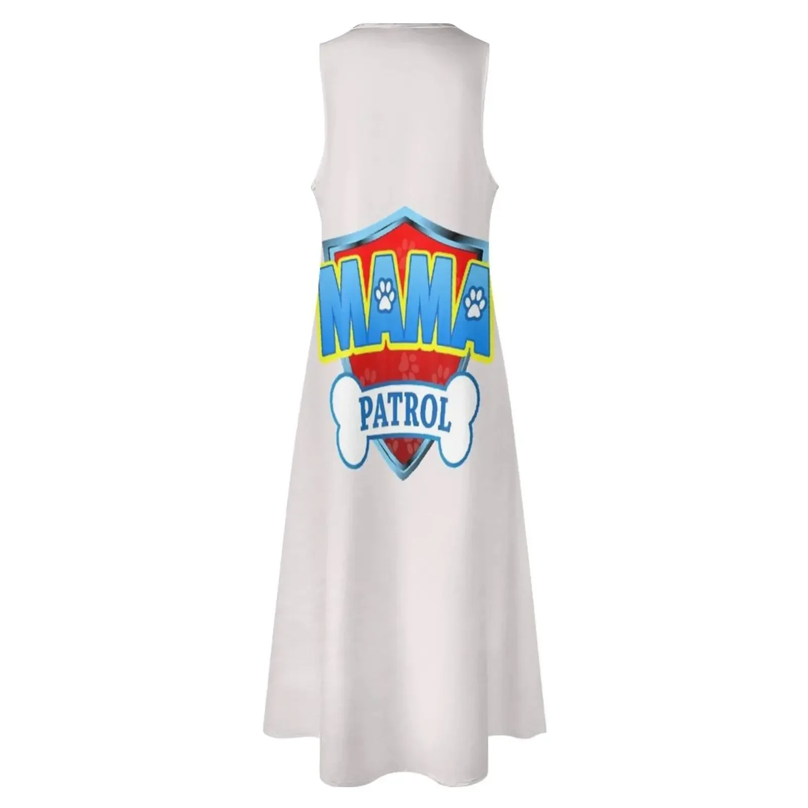 مضحك ماما باترول الكلب أمي أبي للرجال النساء تي شيرت فستان طويل فساتين لحفلات الزفاف