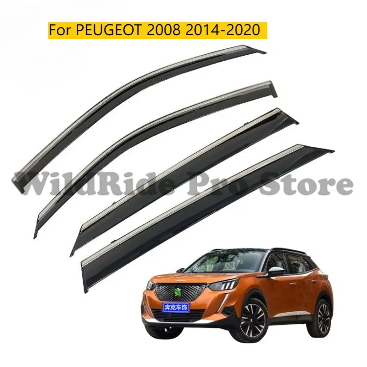 

For PEUGEOT 2008 2014-2020 Injection PC+STAINLESS STEEL Wind Car Deflector