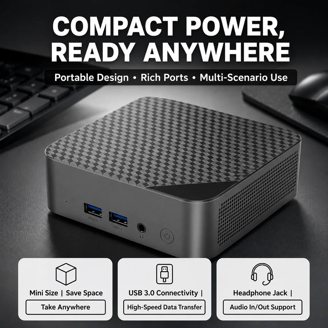 New Mini PC Windows 11 Core i3-6100 Mini Host 16GB RAM 2TB High Speed SSD Dual Band WiFi6 Bluetooth 5.2 Work Game Device