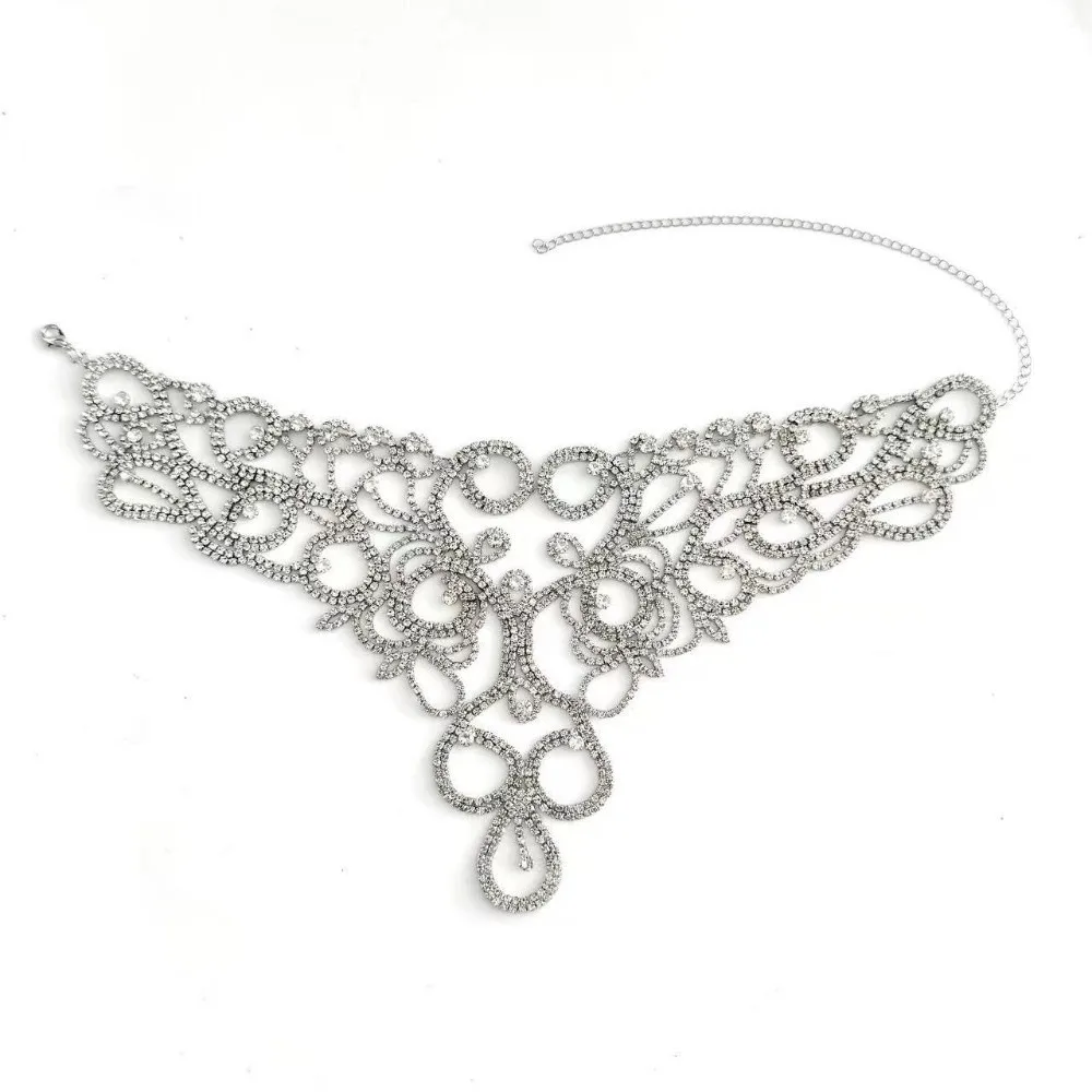Fashionable Luxurious Rhinestone Gold Silver Sparkly Gold Applique Rhinestone Crystal for Women