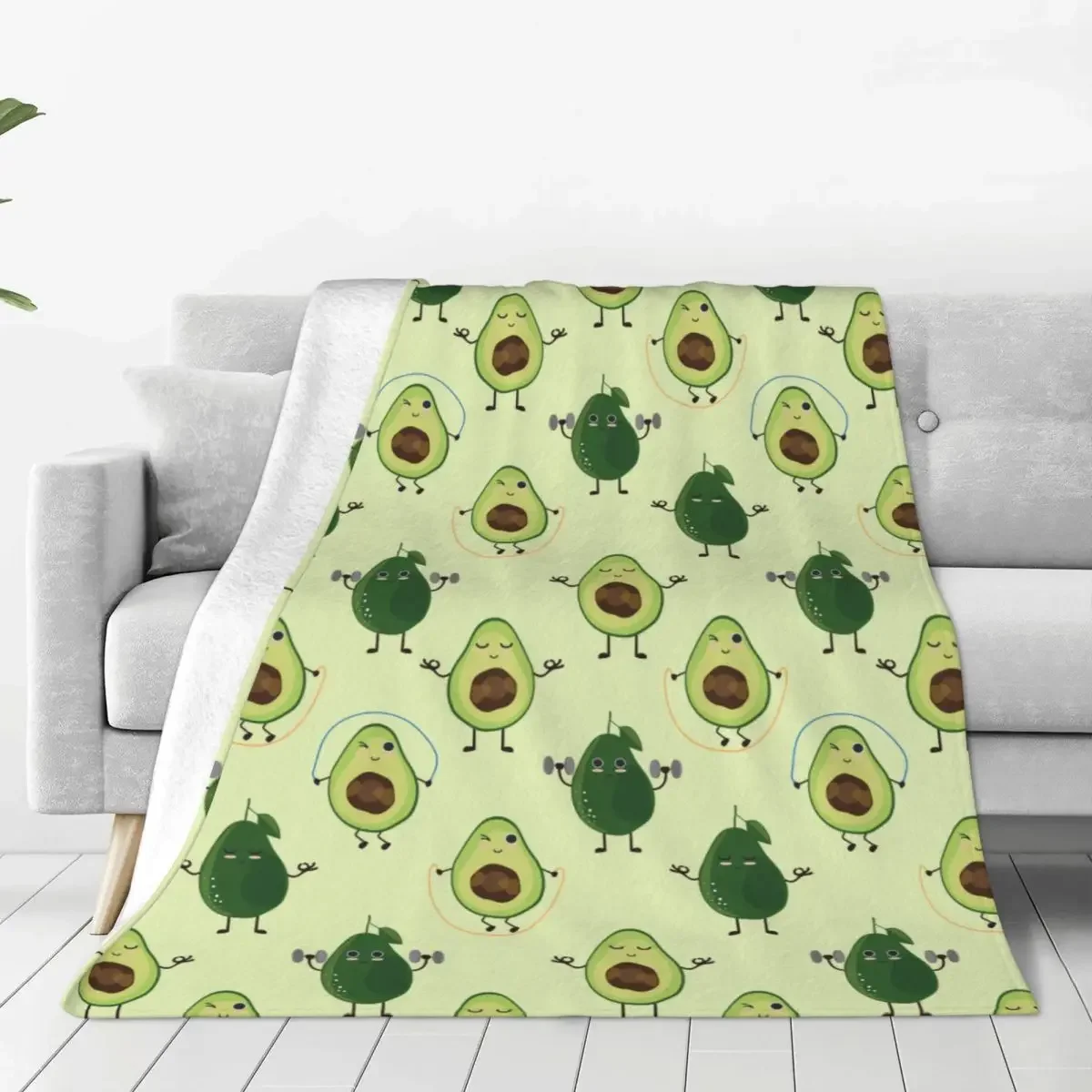 Multifunction Cartoon Avocado Gym Fitness Fruit Blanket Merch Sofa Decorative Throws And Blankets Super Plush for Couch