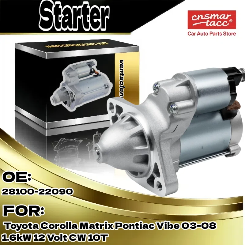 

For Starter Motor Toyota Yaris 2006-2018, Echo, Scion xA xB | 1.5L 1.6KW 12V CW 10T | Part 28100-22090