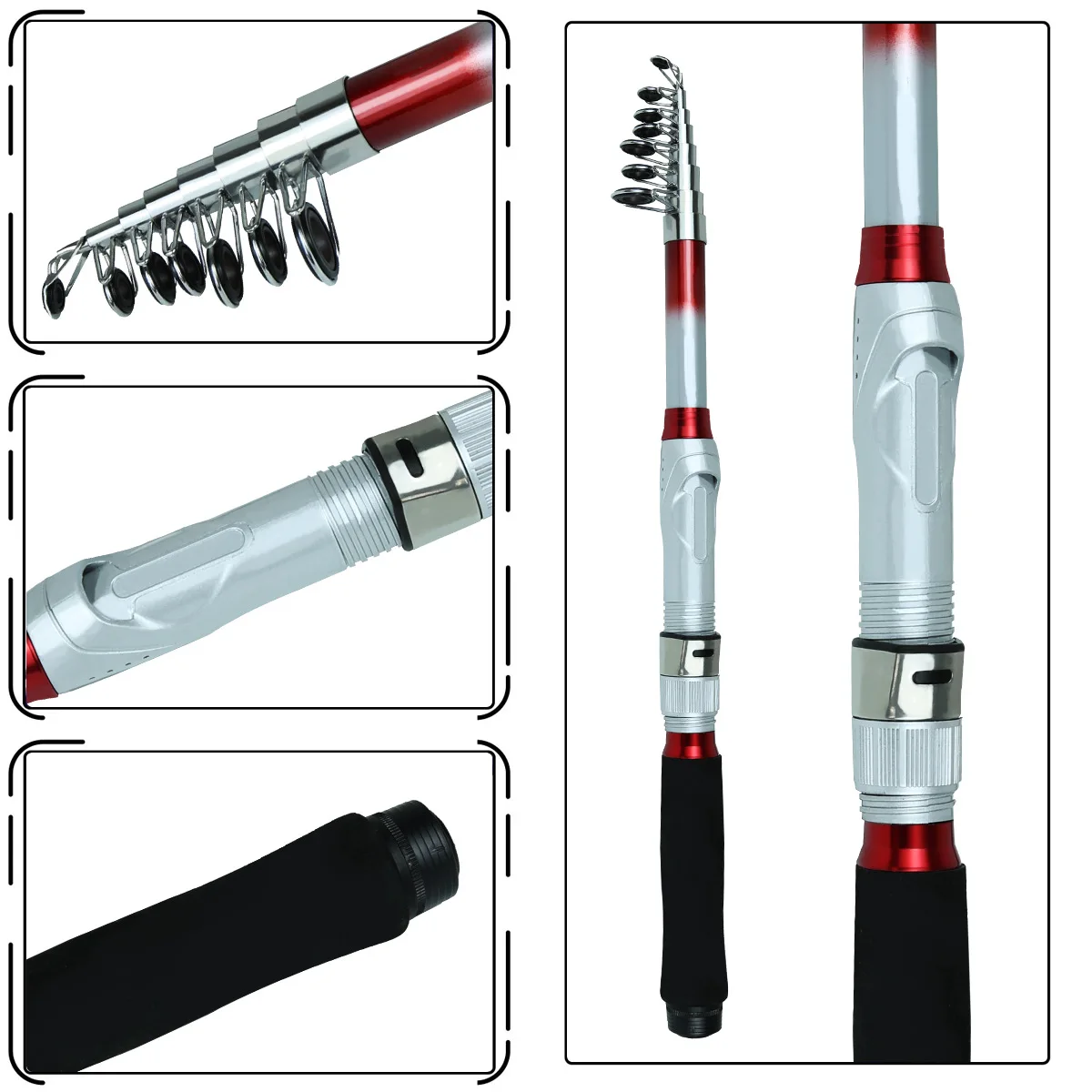 Fotografia 5: Conjunto de Vara de Pesca Telescópica com Carretilha - Equipamento Completo para Pesca em Água Salgada