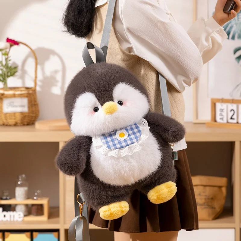 Niedliche Pinguin Plüsch tasche ausgestopfte Cartoon Tier Plüsch Rucksack kawaii flauschige Dame Umhängetasche Kinder Mädchen Geburtstags geschenke