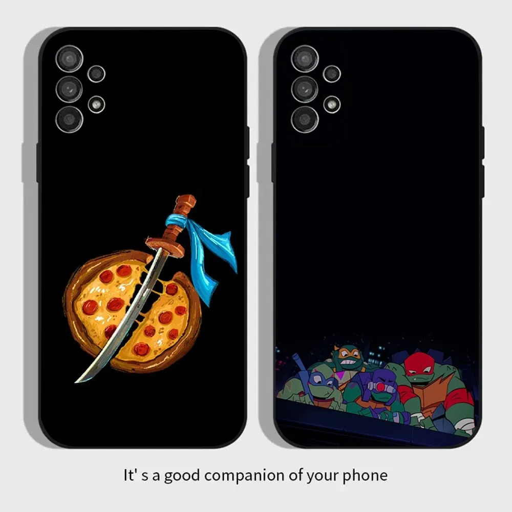 Custodia Per Telefono T-Teenage Mutant N-Ninja-Turtles Per Samsung Galaxy A13, A21S, A22, A31, A32, A52, A53, A71, A80, A91 Cover Nera Morbida
