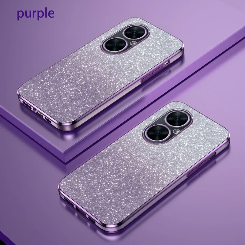Чехол для Huawei Nova 11i, чехол для телефона Huawei Nova 11i, искусственная кожа, роскошный силиконовый чехол-накладка с блестками и градиентом
