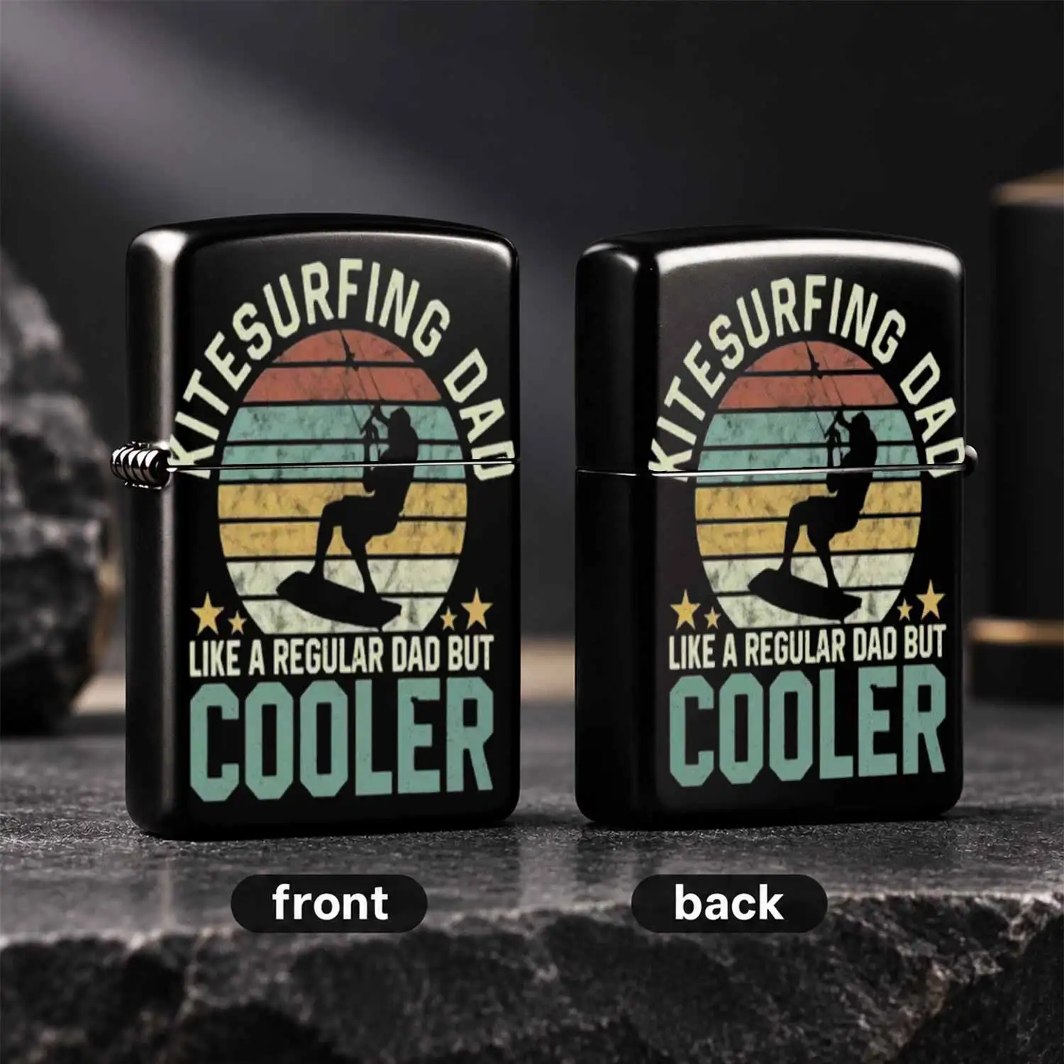 Kitesurfing Dad Vintage Retro Portable Lighter Cool Father'S Day Gift For Kitesurf Lovers Multi-Scene Use Lightweight Trendy Daily Item For Outdoor Travel Home Office Perfect Present For Sport Loving Dads Family Members A Humorous And Inter