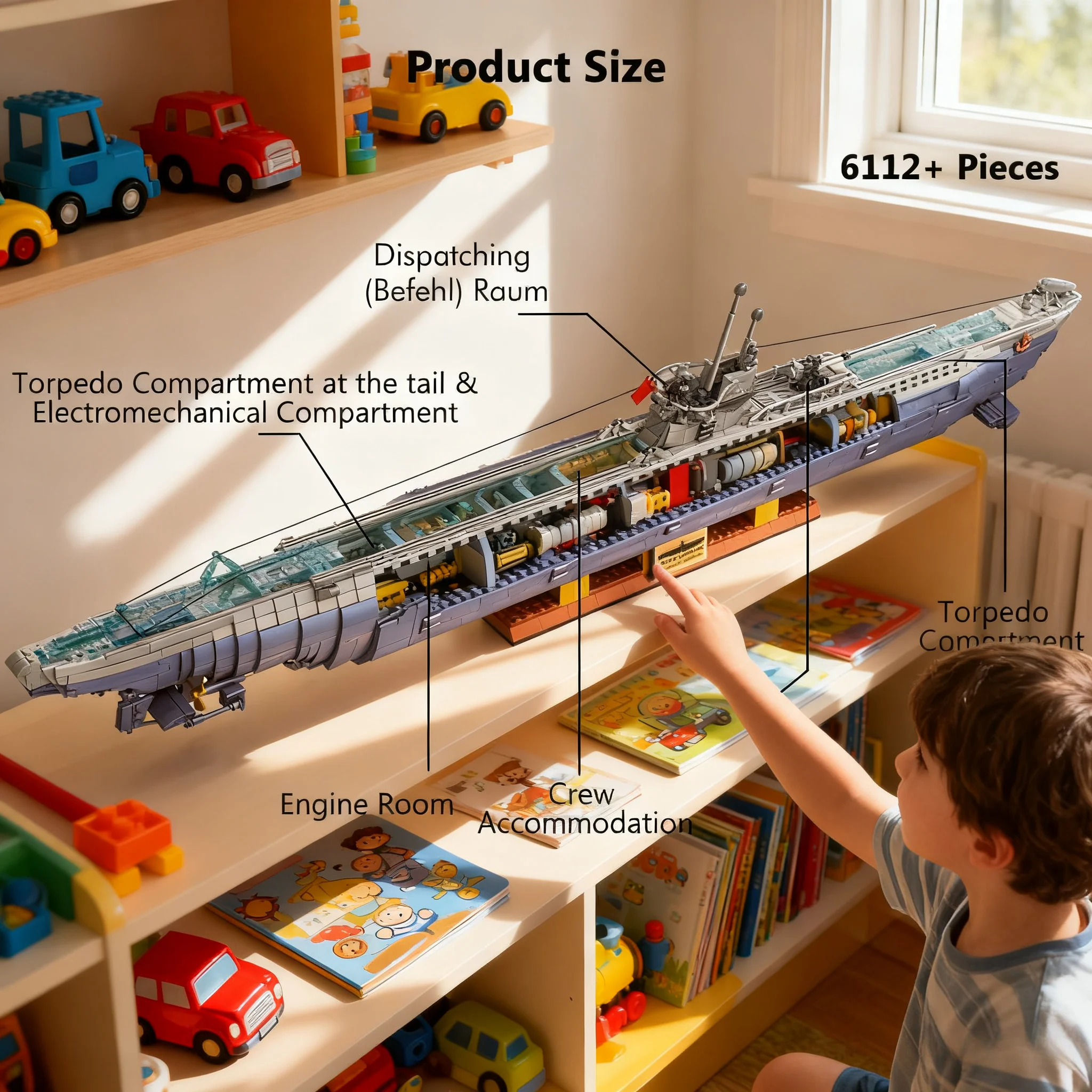 

6172 шт., креативные военные серии, строительные блоки для подводной лодки, Великобритания, VIIC U-552, WW2, военные кирпичи, игрушки для мальчиков, взрослых, детей, подарки