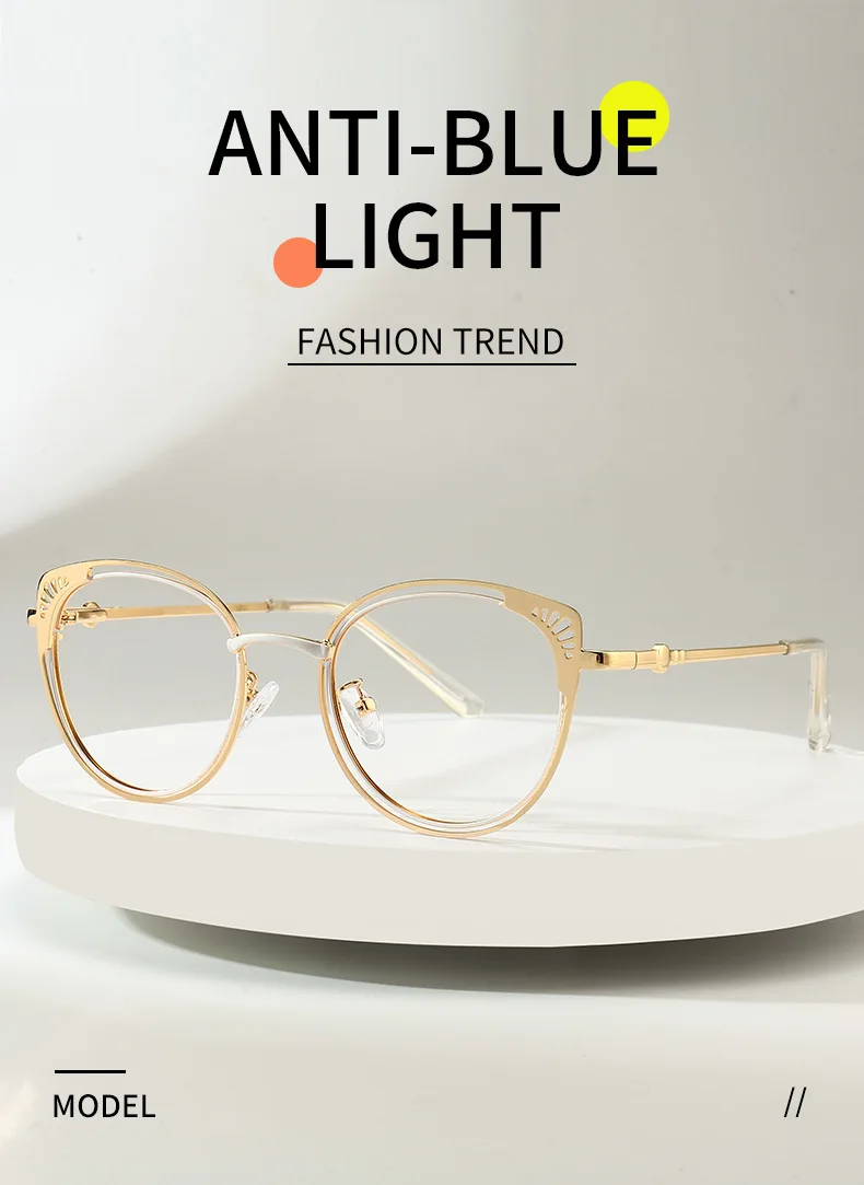 JMISUS Retro Woman Cat Eye Square Reading Glasses Anti-Blue Light Photochromic Grey Optical Prescription Eyewear