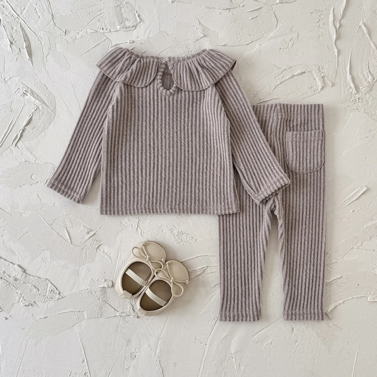 Baby Clothing Sets Autumn Casual 2 PCS Sets Baby Girls Clothes Lapel Top+Pants 1-3 Years Old Baby Stuff