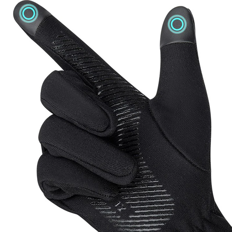 Winter Outdoor Running Skiing Mitten Men Women Cycling Thermal Fleece Cold Wind Waterproof Touch Screen Bicycle Warm Gloves