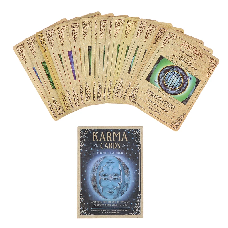 Paquet de tarot Karma pour oracle, jeu de table pour Chasse l\'avenir, pour les fêtes de famille et les loisirs, 1 boîte