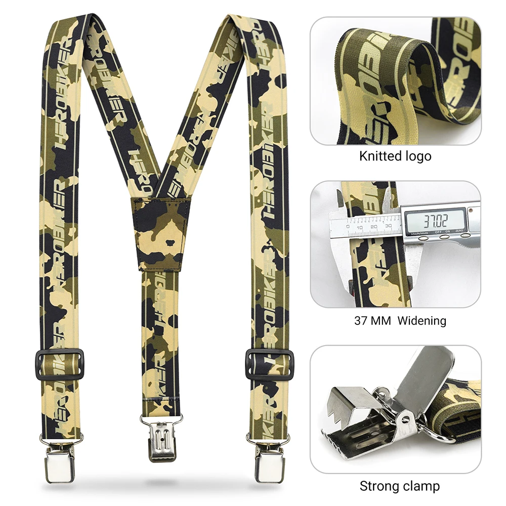 Motocross Pants Suspenders High Elastic Adjustable Y Back Suspender Straps  Motorcycle Duty Braces Pant Suspenders