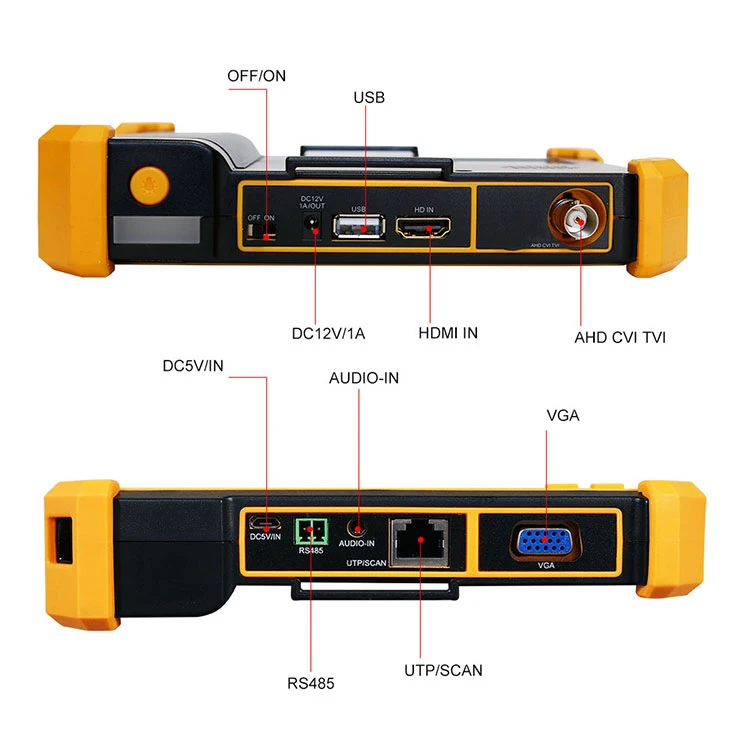 5-Inch Analog CCTV Tester 8MP 4K VGA Input AHD TVI CVI Output HD Security Monitor TFT-LCD Screen for Surveillance Accessories