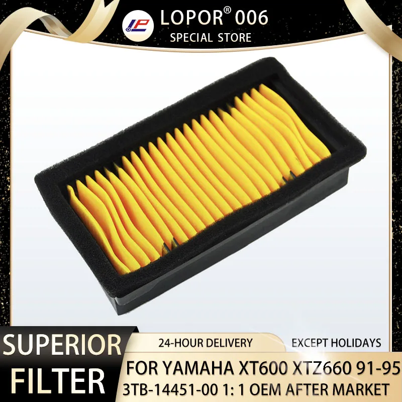 

LOPOR Air Filter Motorcycle For Yamaha XT600 XTZ660 Tenere 1991-1995 XTZ 660 XT 600 3TB-14451-00