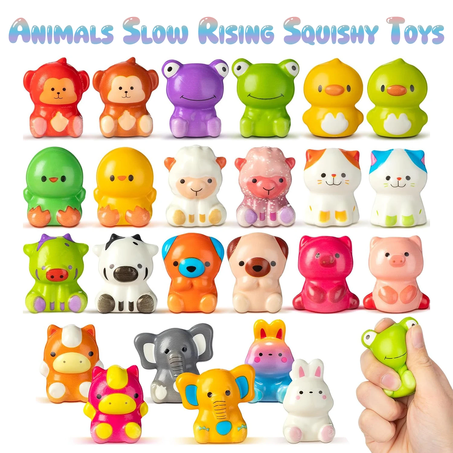 

24/48 шт. медленно растущие мягкие игрушки с животными для детей, игрушки для снятия стресса, классные призы, фестиваль, сувениры для дня рождения