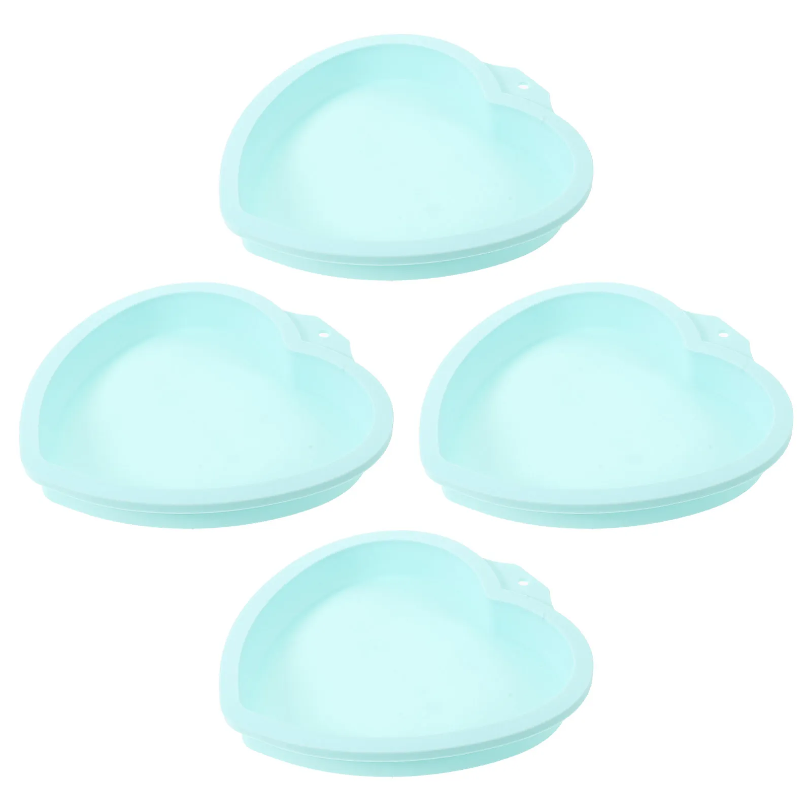 4Pcs Heart Shape Silicone Cake Baking Pans Nonstick Flexible Mold Set for Layer Cake Mousse Oven Microwave Freezer
