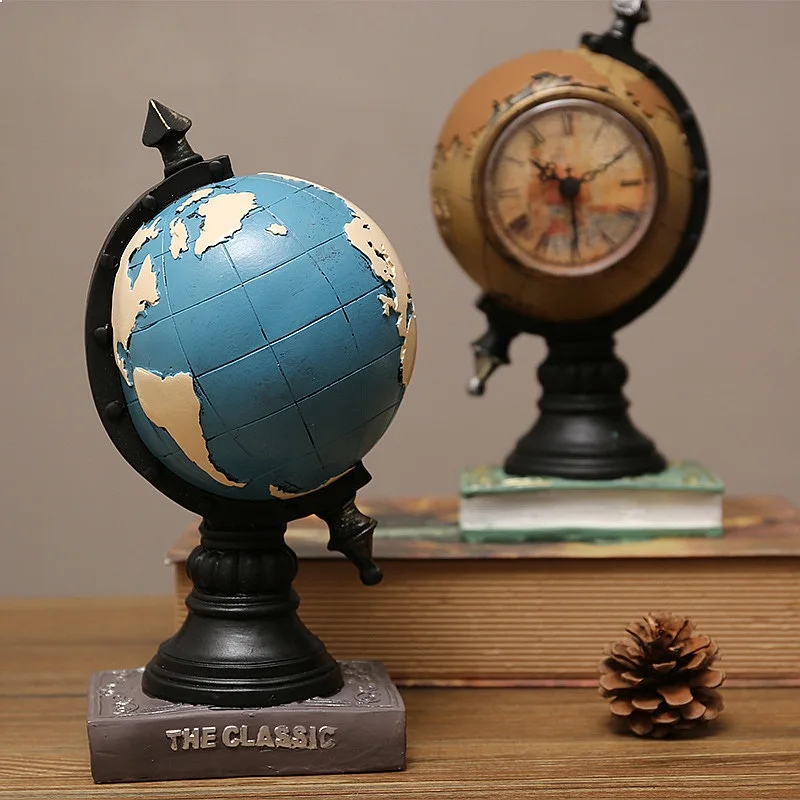 European Creative Spherical Ornament Home Living Room Office Desk Clock Decor