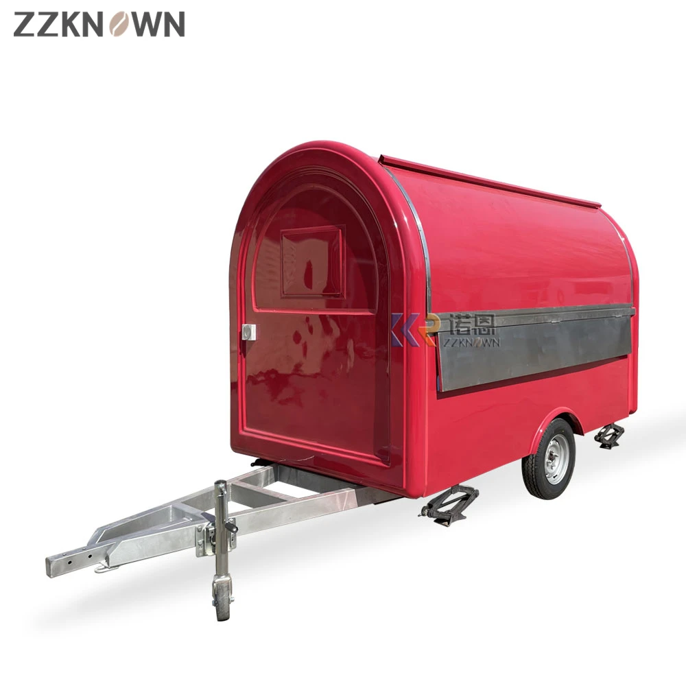 Commercial 280B Snack Cart Raspberry Red Hot Dog Ice Cream Trailer Customizable Food Trailer