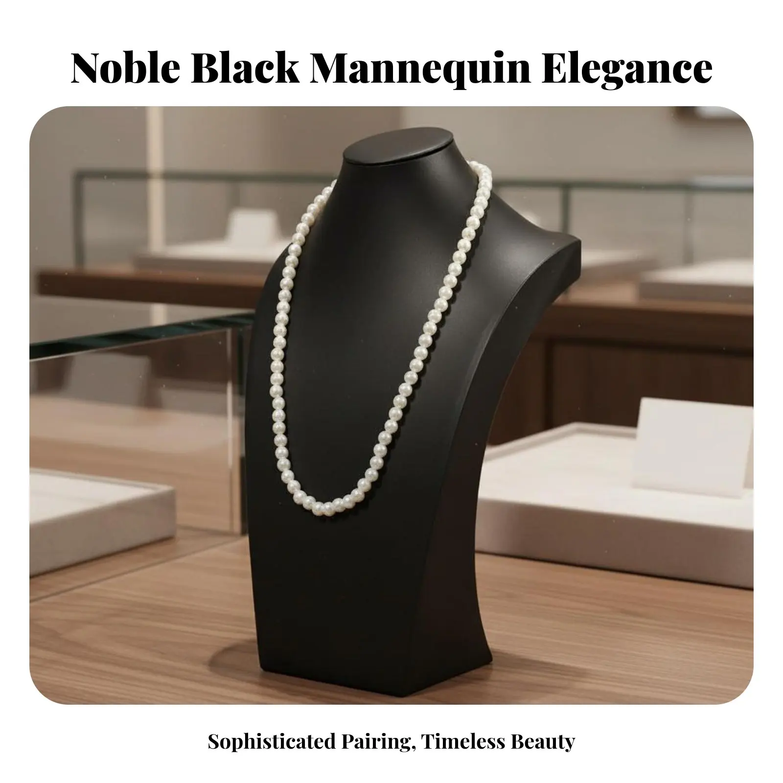 

Black Leatherette Necklace Display Elegant Design Necklace Display Bust Locket Holder Bust Long-Lasting Jewelry Mannequin Stand