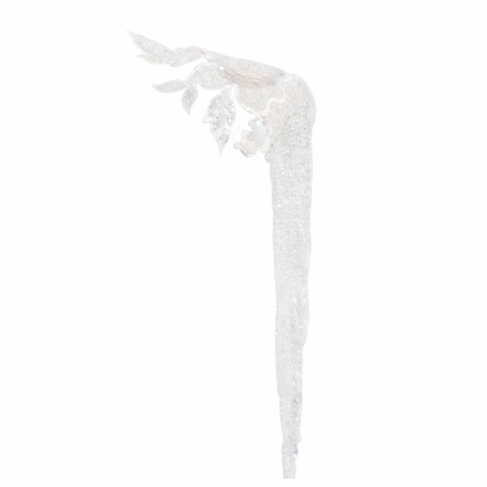 Heavy Industry Tassel Chain White Gold Color Sequins Ornaments Sequins Bead Embroidery Long Tassel Embroidery Cloth Stickers