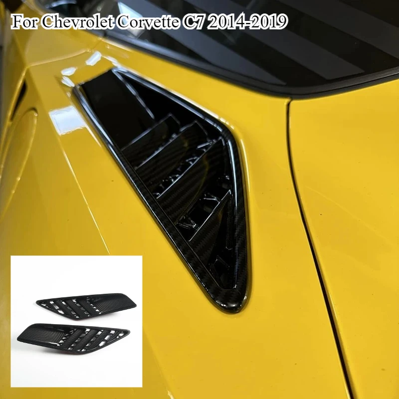 

For Chevrolet Corvette C7 2014-2019 ABS Carbon Fiber Rear Side Fender Body Vent Cover Trim Car Exterior Accessories
