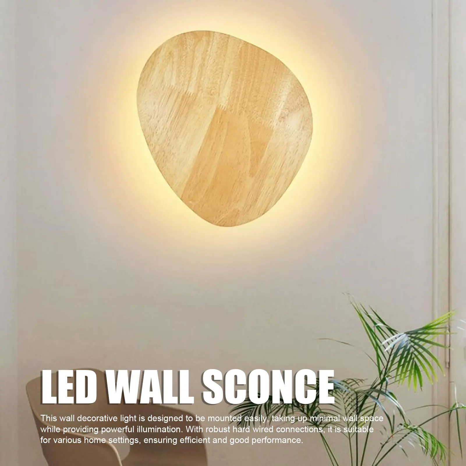 

Светодиодный настенный светильник из дерева и металла с теплым светом, компактный, для спальни и прихожей